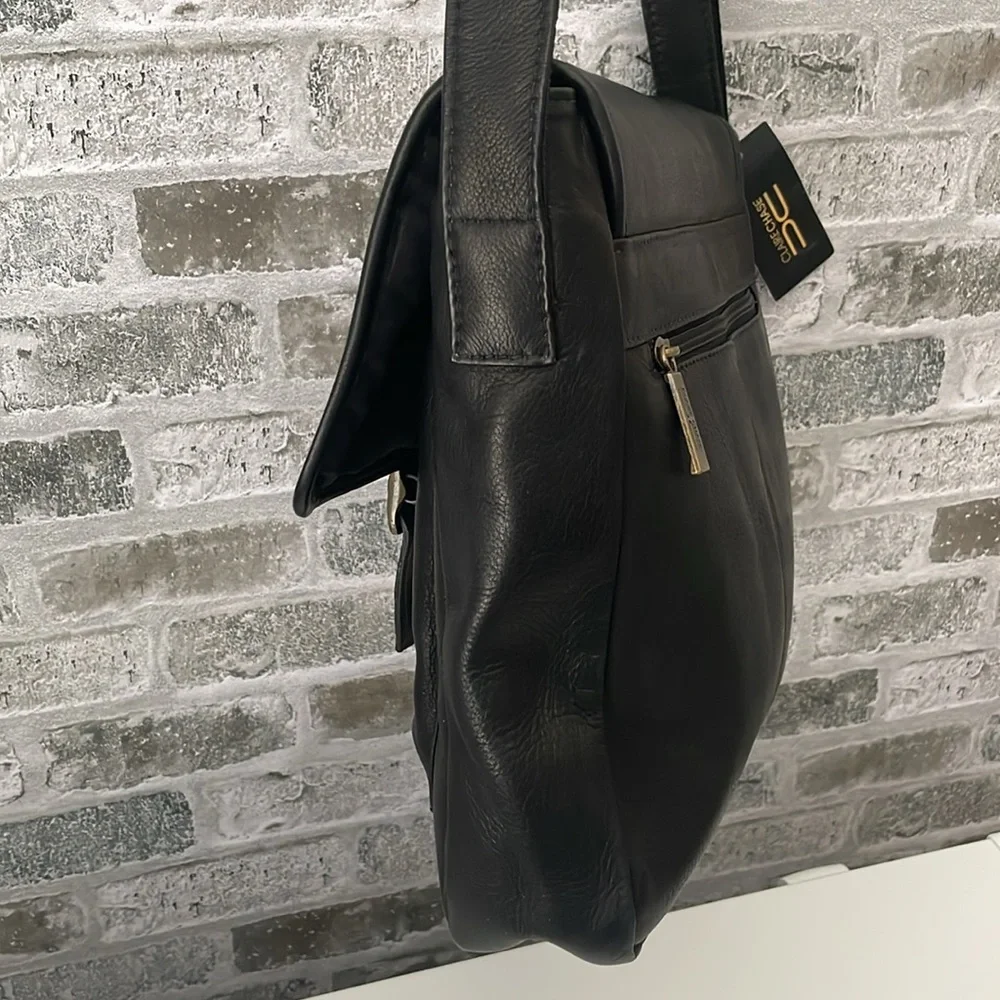 Claire Chase Black Leather Versailles Man Bag Columbia South America